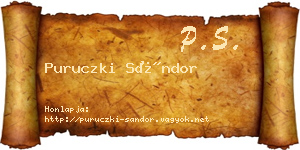 Puruczki Sándor névjegykártya